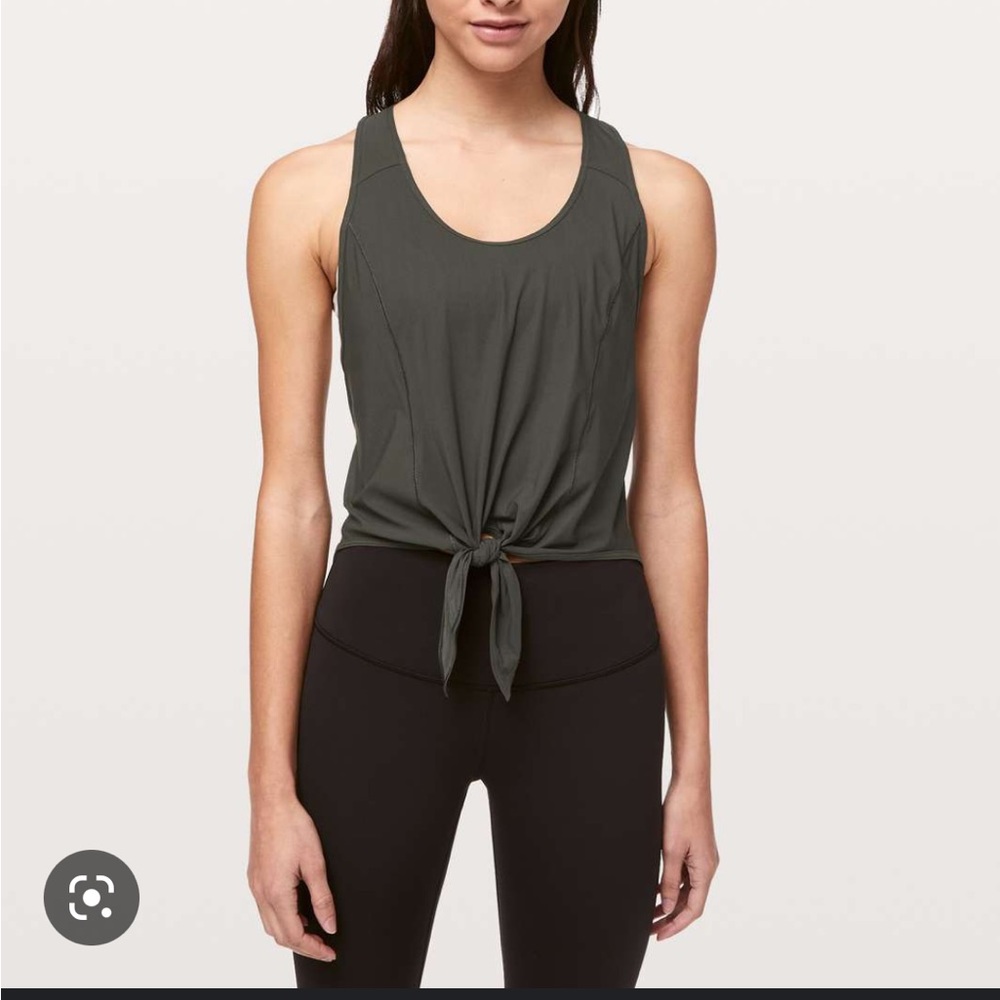 Lululemon Olive Green Call it A Tie Crop Top